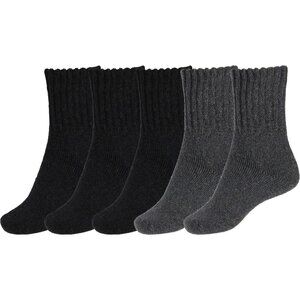 BenSorts Women 5 Packs Black Gray Polyester Winter Thick Warm Boots Socks